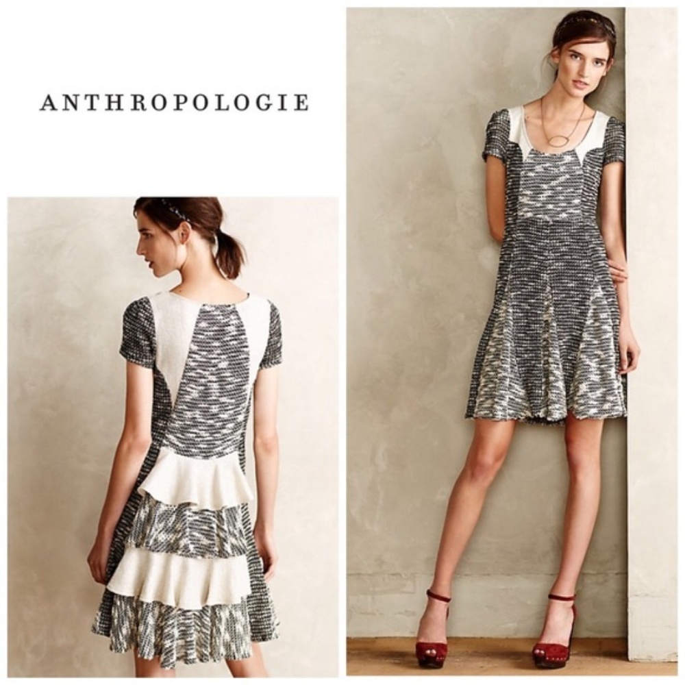 Anthropologie Ruffle-Back Sweater Dress